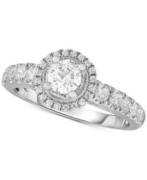 Diamond Round Halo Engagement Ring (1 Ct. T.w.) In 14k White Gold