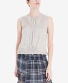 Max Studio London Cotton Pleated Top