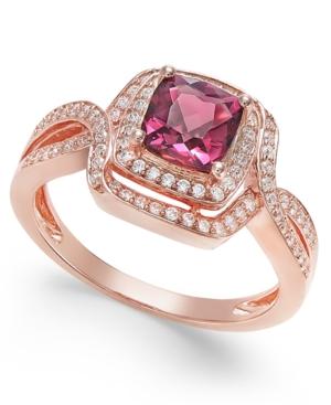 Rhodolite Garnet (1-1/3 Ct. T.w.) And Diamond (1/3 Ct. T.w.) Ring In 14k Rose Gold