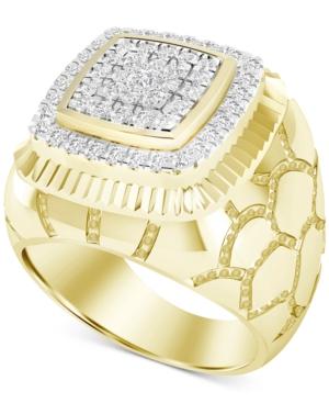 Men's Diamond Cluster Nugget Ring (1 Ct. T.w.) In 10k Gold
