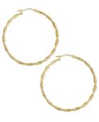 Polished Twist Hoop Earrings In Italian 14k Gold