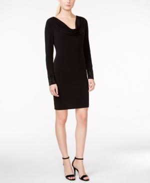 Calvin Klein Cowl-neck Stud-trim Sheath Dress