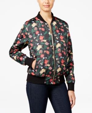 Say What? Juniors' Floral-print Bomber Jacket