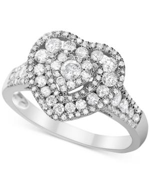 Diamond Heart Cluster Ring (1 Ct. T.w.) In 14k White Gold