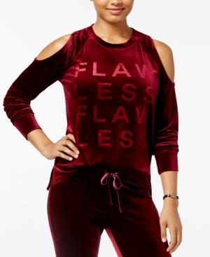 Material Girl Active Juniors' Velour Cold-shoulder Sweatshirt, Created For Macy's