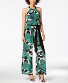 Nine West Printed Halter Jumpsuit