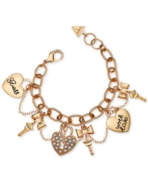 Guess Gold-tone Swag Charm Bracelet