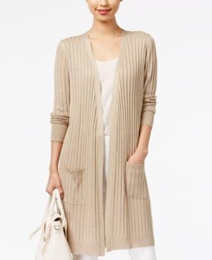 Joseph A Ribbed Metallic Duster Cardigan