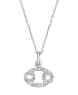 Diamond Necklace, 10k White Gold Diamond Cancer Zodiac Pendant (1/10 Ct. T.w.)