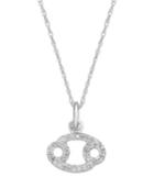Diamond Necklace, 10k White Gold Diamond Cancer Zodiac Pendant (1/10 Ct. T.w.)