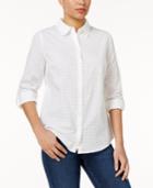 Charter Club Textured Windowpane Shirt, Only At Macy's