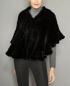 The Fur Vault Ruffled Knitted Mink Fur Stole