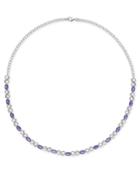 Amethyst (7-1/2 Ct. T.w.) & Diamond Accent Infinity Collar 16 Necklace In Sterling Silver