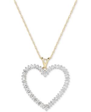 Diamond Heart Pendant Necklace (1/2 Ct. T.w.) In 14k Gold