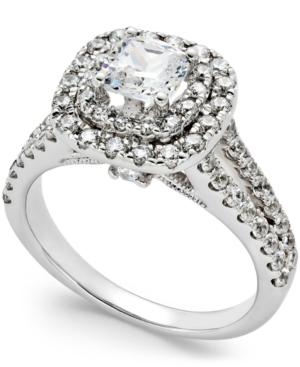 Certified Diamond Double Halo Engagement Ring (2 Ct. T.w.) In 14k White Gold