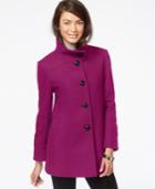 Larry Levine Stand-collar Wool-blend Coat