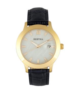 Bertha Quartz Eden Collection Black And Gold Leather Watch 38mm