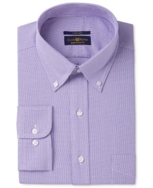 Club Room Men's Estate Classic/regular Fit Wrinkle Resistant Lavender Dress Shirt, Only At Macy's