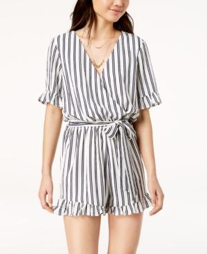 One Clothing Juniors' Ruffled Surplice Romper