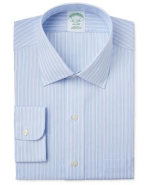Brooks Brothers Men's Milano Extra Slim-fit Light Blue Striped Dress Shirt