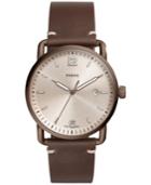 Fossil Men's The Commuter Brown Leather Strap Watch 42mm