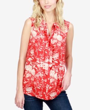 Lucky Brand Silk Tie-neck Top