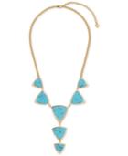 Vera Bradley Gold-tone Blue Stone Triangle Lariat Necklace