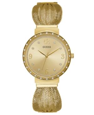 Guess Women's Gold-tone Stainless Steel Mesh Bracelet Watch 36mm