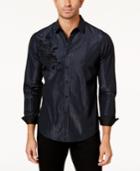 Inc International Concepts Men's Striped Flocked Shirt, Created For Macy's