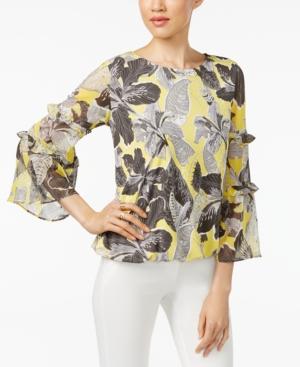 Alfani Petite Ruffle-sleeve Top, Only At Macy's