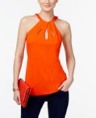 Inc International Concepts Petite Cutout Halter Top, Created For Macy's
