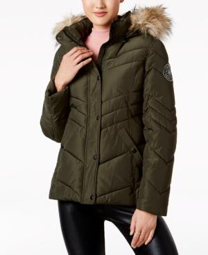 Madden Girl Faux-fur-trim Hooded Puffer Coat