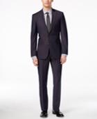 Kenneth Cole Reaction Men's Slim-fit Indigo And Purple Sharkskin Suit