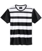 Guess Men's Stream Stripe Faux-leather-sleeve T-shirt
