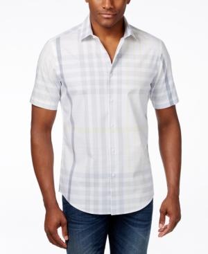 Alfani Red Men's Plaid Short-sleeve Shirt, Only At Macy's