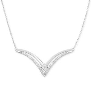 Diamond Chevron Statement Necklace (1/3 Ct. T.w.) In 14k White Gold