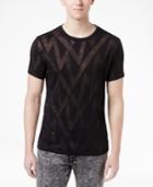 Guess Men's Zig-zag Burnout T- Shirt