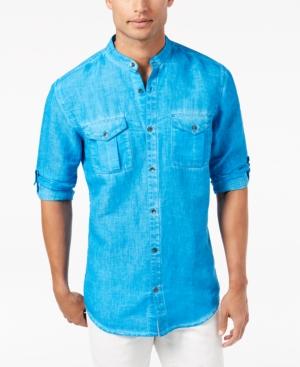 I.n.c. Men's Garment Dye Linen Shirt, Created For Macy's