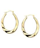 Oval Swirl Hoop Earrings In 10k Gold