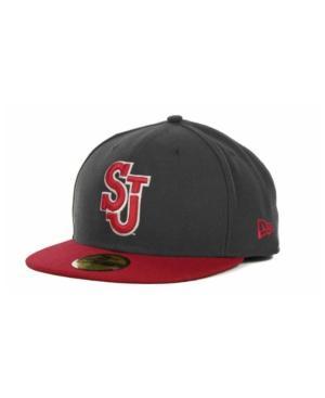 New Era St. Johns Red Storm 2-tone Graphite And Team Color 59fifty Cap