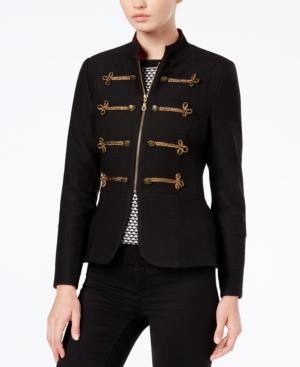 Xoxo Juniors' Frogging-trimmed Peplum Jacket