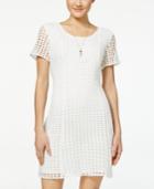 City Studios Juniors' Crochet V-back Dress