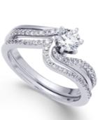 Diamond Swirl Interlocking Bridal Set (5/8 Ct. T.w.) In 14k Gold