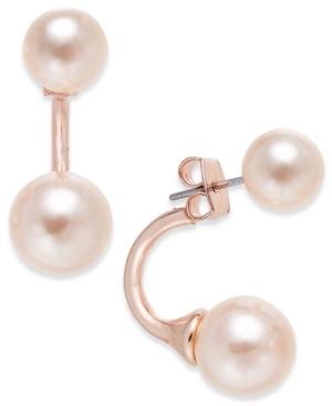 Charter Club Rose Gold-tone Imitation Pearl Earring Jackets, Only At Macy's