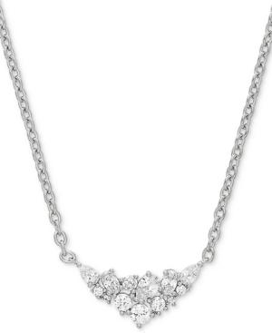Arabella Swarovski Zirconia 18 Statement Necklace In Sterling Silver