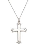 Cross Pendant Necklace In 10k White Gold