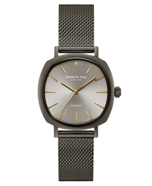 Kenneth Cole New York Ladies Diamond Gun Metal Mesh Bracelet Watch 34mm