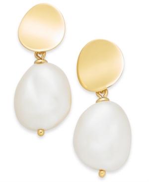 Kate Spade New York Gold-tone & Imitation Pearl Drop Earrings