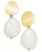 Kate Spade New York Gold-tone & Imitation Pearl Drop Earrings
