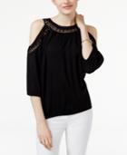 Inc International Concepts Beaded Cold-shoulder Top, Only At Macy's